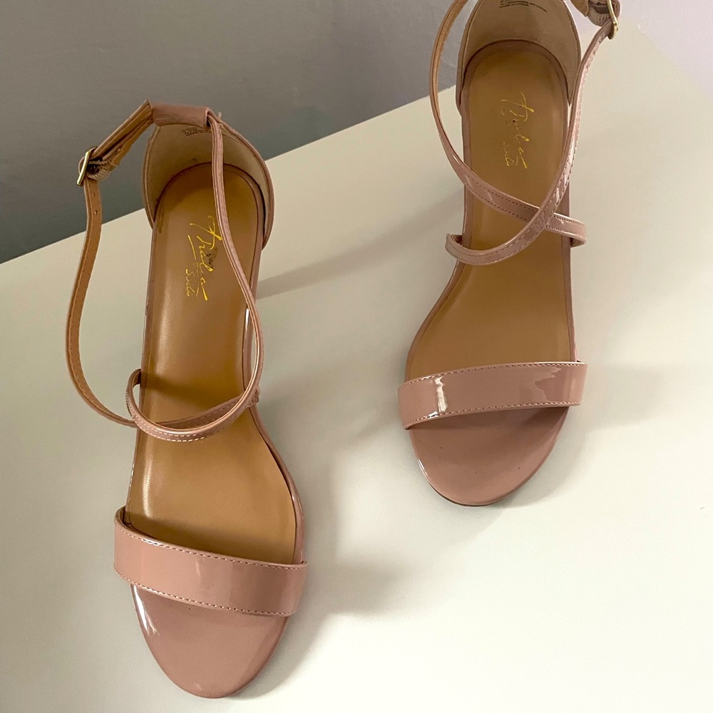 Nude ankle strap sandals